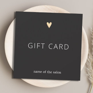 Carte Simple Elegant Dark Grey Faux Gold Heart Beauty