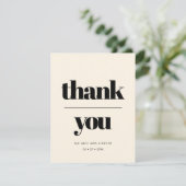 Carte Simple, élégant et chic mariage Merci crème (Debout devant)