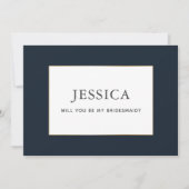 Carte simple Elegant Gold Dark Navy Blue Bridesmai (Devant)