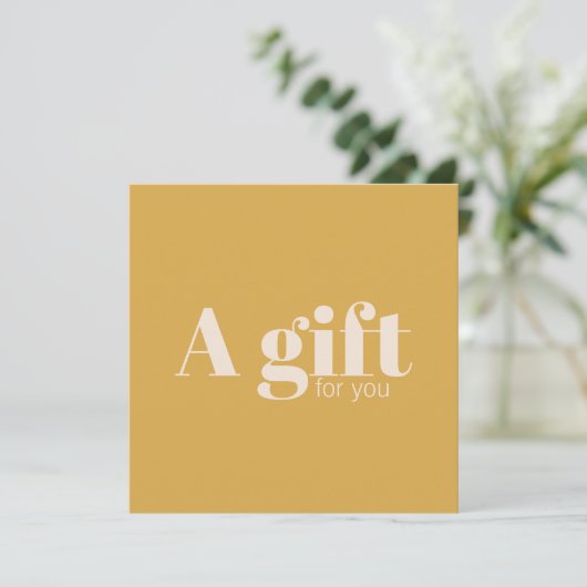 Carte Simple Elegant Golden Yellow Beige Festive (Debout devant)