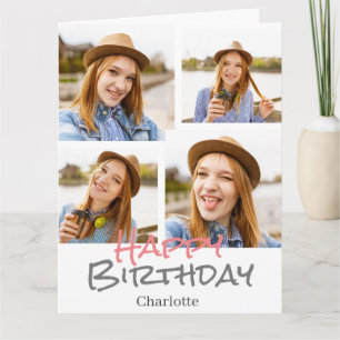 Carte Simple Elegant Joli Anniversaire Photo Élégante