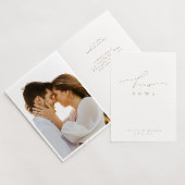 Carte Simple Élégant Mariage photo blanc Ses Vows