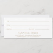 Carte Simple Elegant Modern Gold Certificat cadeau (Dos)