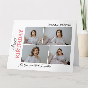 Carte Simple élégant moderne Anniversaire élégant 4 Phot