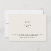 Carte Simple Élégant Monogramme Beige Enregistrer la Dat (Dos)