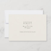 Carte Simple Élégant Monogramme Beige Enregistrer la Dat (Dos)