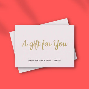 Carte Simple Elegant Pale Rose Faux Gold Beauté