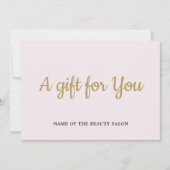 Carte Simple Elegant Pale Rose Faux Gold Beauté (Devant)