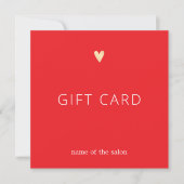 Carte Simple Elegant Red Faux Gold Heart Beauty (Devant)