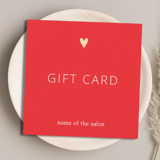 Carte Simple Elegant Red Faux Gold Heart Beauty