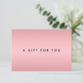 Carte Simple Elegant Rose Gold Certificat cadeau (Debout devant)