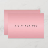 Carte Simple Elegant Rose Gold Certificat cadeau (Devant / Derrière)