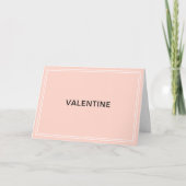 Carte Simple élégant rose minimaliste rétro chic Valenti (Devant)