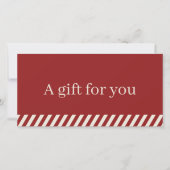 Carte Simple Elégant Rouge Beige rayé Vacances (Devant)