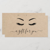 Carte Simple Elegant Rustic Lashes Certificat cadeau (Devant / Derrière)