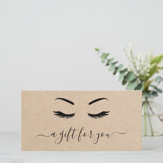 Carte Simple Elegant Rustic Lashes Certificat cadeau (Debout devant)