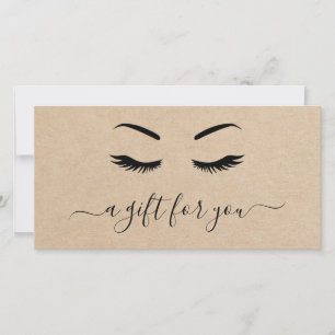 Carte Simple Elegant Rustic Lashes Certificat cadeau