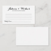 Carte simple Elegant Script Mariage Conseils & Wis (Devant / Derrière)