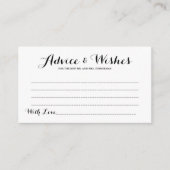 Carte simple Elegant Script Mariage Conseils & Wis (Devant)
