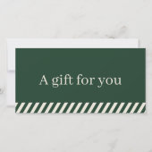 Carte Simple Elégant Vert Beige rayé Holiday (Devant)