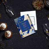 Carte simple élégante avec paillettes bleues pour 