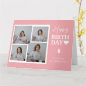 Carte Simple élégante calligraphie Anniversaire Photo él (Fleur jaune)