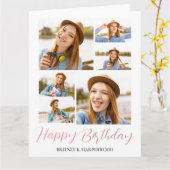 Carte Simple élégante calligraphie Anniversaire Photo él (Fleur jaune)