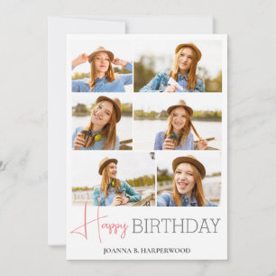 Carte Simple élégante calligraphie Anniversaire Photo él