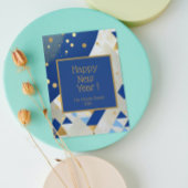 Carte simple élégante du Nouvel An à paillettes bl