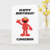 Carte Simple Elmo 1er anniversaire (Fleur jaune)