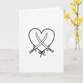 Carte Simple Épées et Cœur (Fleur jaune)