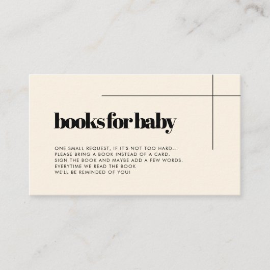 Carte simple et élégante de demande de carnet de b (Devant)