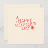 Carte simple et élégante de jour de mères heureuse (Devant / Derrière)