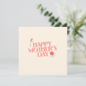 Carte simple et élégante de jour de mères heureuse (Debout devant)