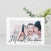 Carte Simple et minimaliste Stylish Joyeux Noël Photo (Debout devant)