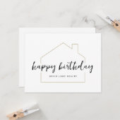 Carte Simple et savoureux Véritable Joyeux anniversaire (Devant/Arrière en situation)