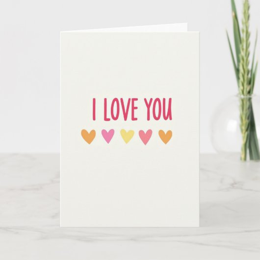 Carte Simple et Sincère 'Je T'Aime' (Devant)