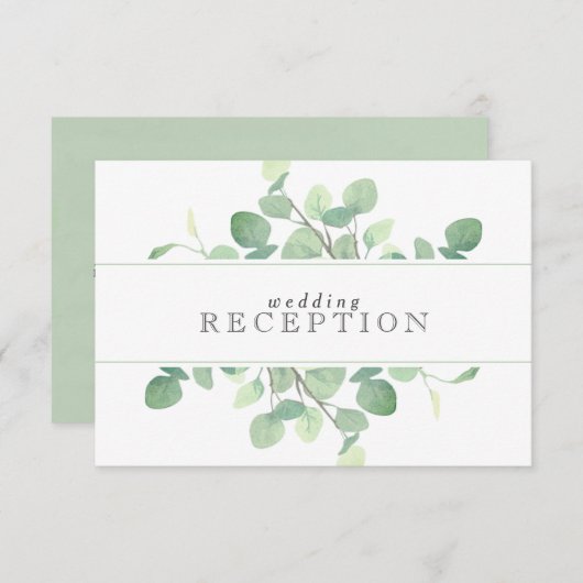 Carte simple Eucalyptus Greenery Mariage (Devant / Derrière)