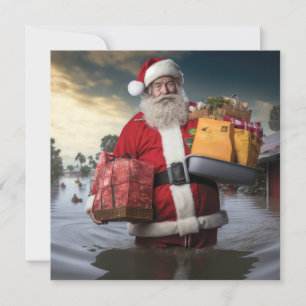Carte simple face Aussie Santa Flood