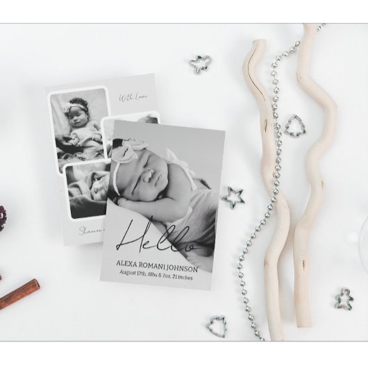 Carte simple Faire-part de naissance photo bébé