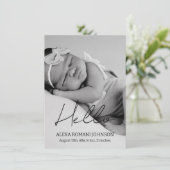 Carte simple Faire-part de naissance photo bébé (Debout devant)