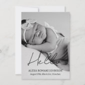 Carte simple Faire-part de naissance photo bébé (Devant)
