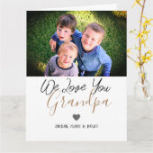 Carte simple Fête des pères heureuse, grand-père deux ph (Fleur jaune)