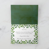 Carte Simple feuillage printanier Joyeuse Fête des Mères (Intérieur)