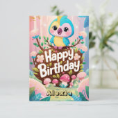 Carte Simple Fiesta Parrot numérique Anniversaire (Debout devant)