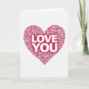 Carte Simple Fleur de Coeur Je T'Aime
