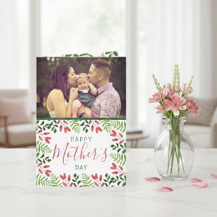 Carte Simple Fleur de Printemps Photo Fête des Mères