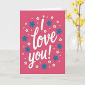 Carte simple fleurs « Je t'aime » (Fleur jaune)
