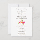 Carte Simple Floral Garland Romantic Photo Wedding (Dos)