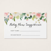 Carte simple Floral Green Baby Name Suggestions Ca (Devant)